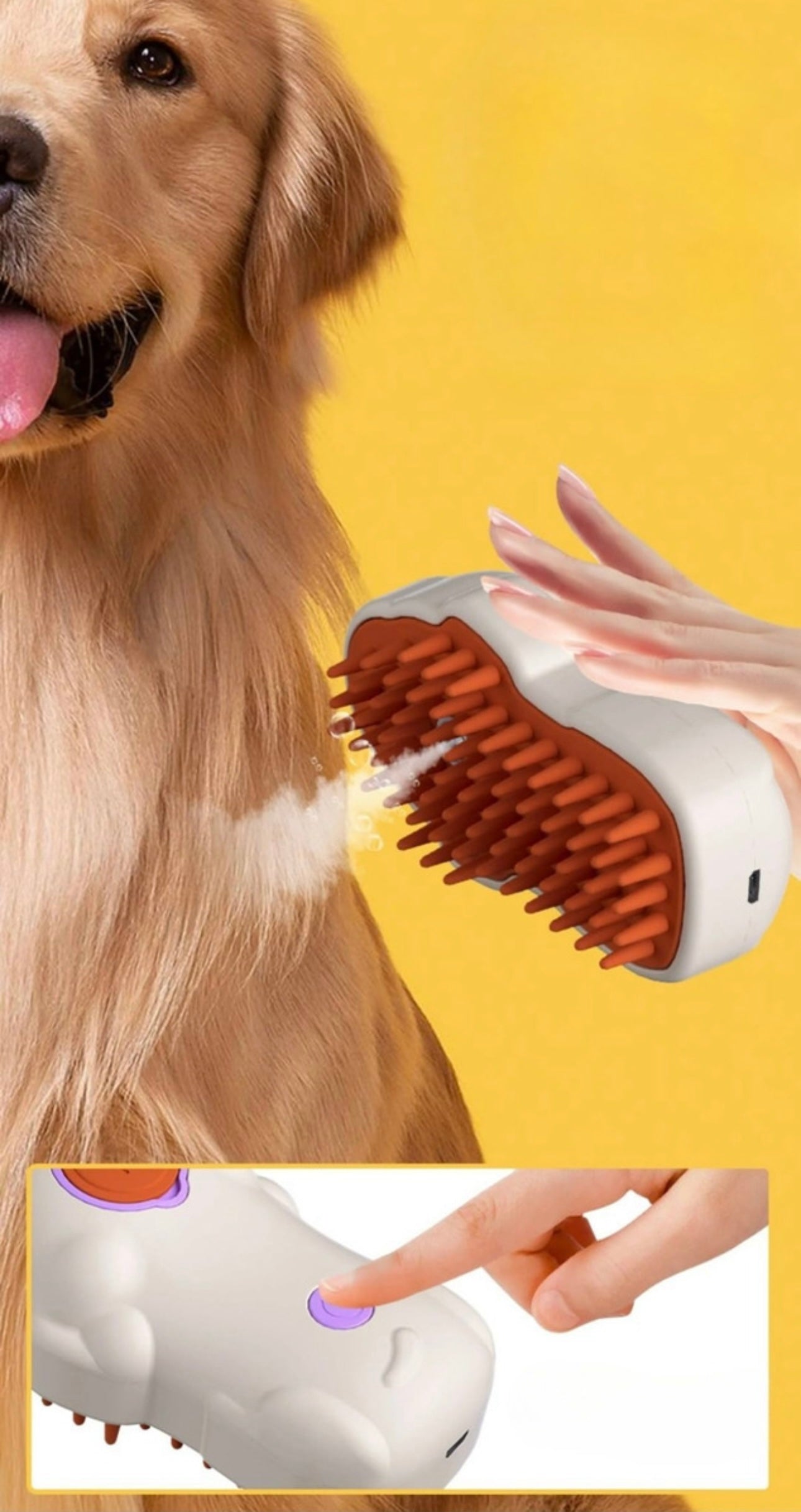 CEPILLO DE VAPOR 3 EN 1 PARA MASCOTAS
